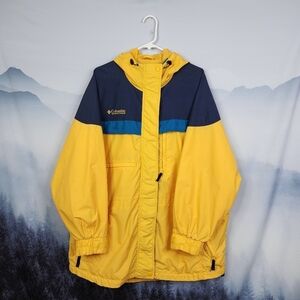 VTG 90s Columbia Hooded Jacket Yellow Women's XL
